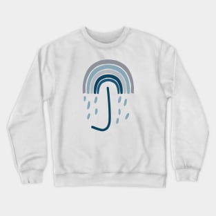 Umbrella Rainbow Pattern Hand Drawing Crewneck Sweatshirt